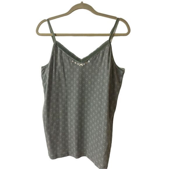 Sundance tank top green and white print sz XL - Picture 1 of 3